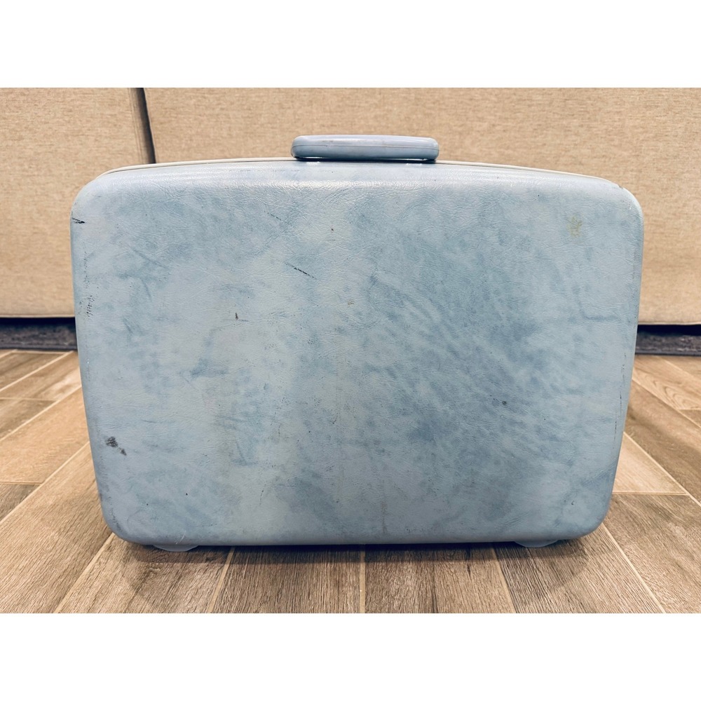 Vintage Samsonite Profile Light Blue Hard Shell Carry On Suitcase 70s USA Retro